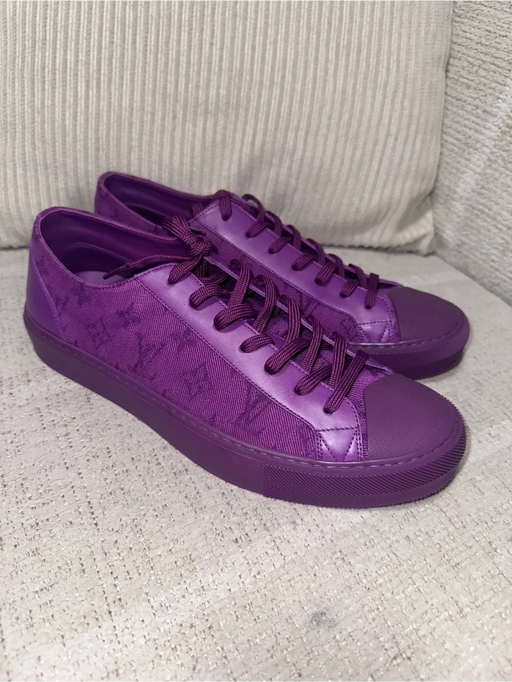 54-26 Preloved Louis Vuitton Purple Men’s Low-Top Casual Sneakers